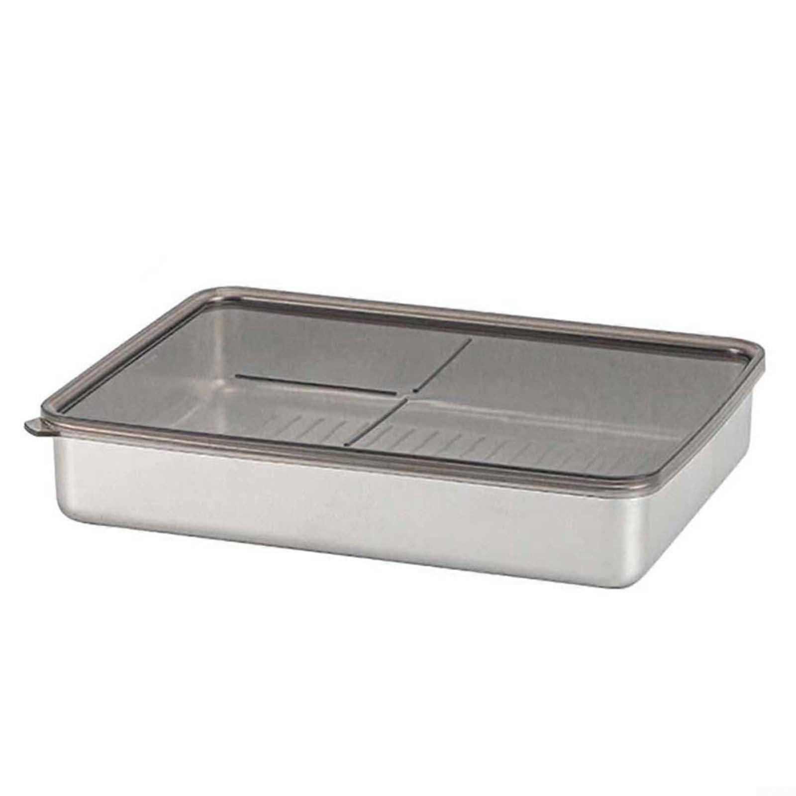 Stainless Steel Food Storage Container 2 L Capacity, Raised Pattern Design, 2000 mL, Food Preservation Box