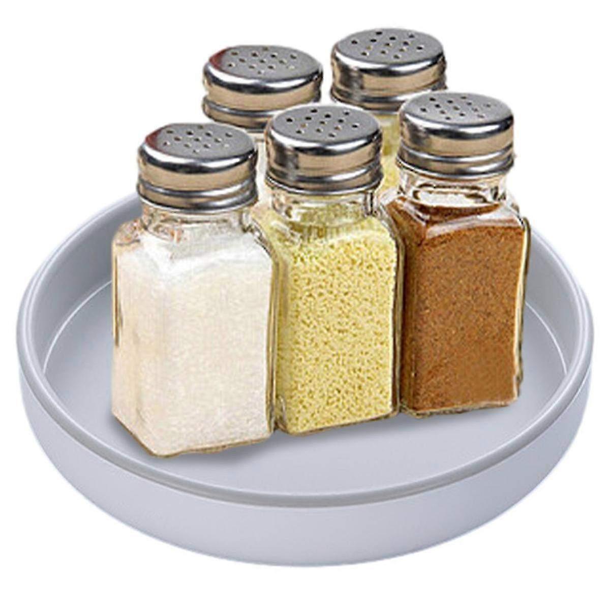 Rotating Food Storage Tray & Kitchen Condiment Spinner - Lazy Susan Spice Organizer for Efficient Kitchen Storage Solutions