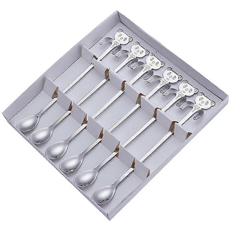 Tableware 304 Stainless Steel Spoon Box Gift Creative Cartoon Stirring Spoon Long Handle Dessert Coffee Spoon