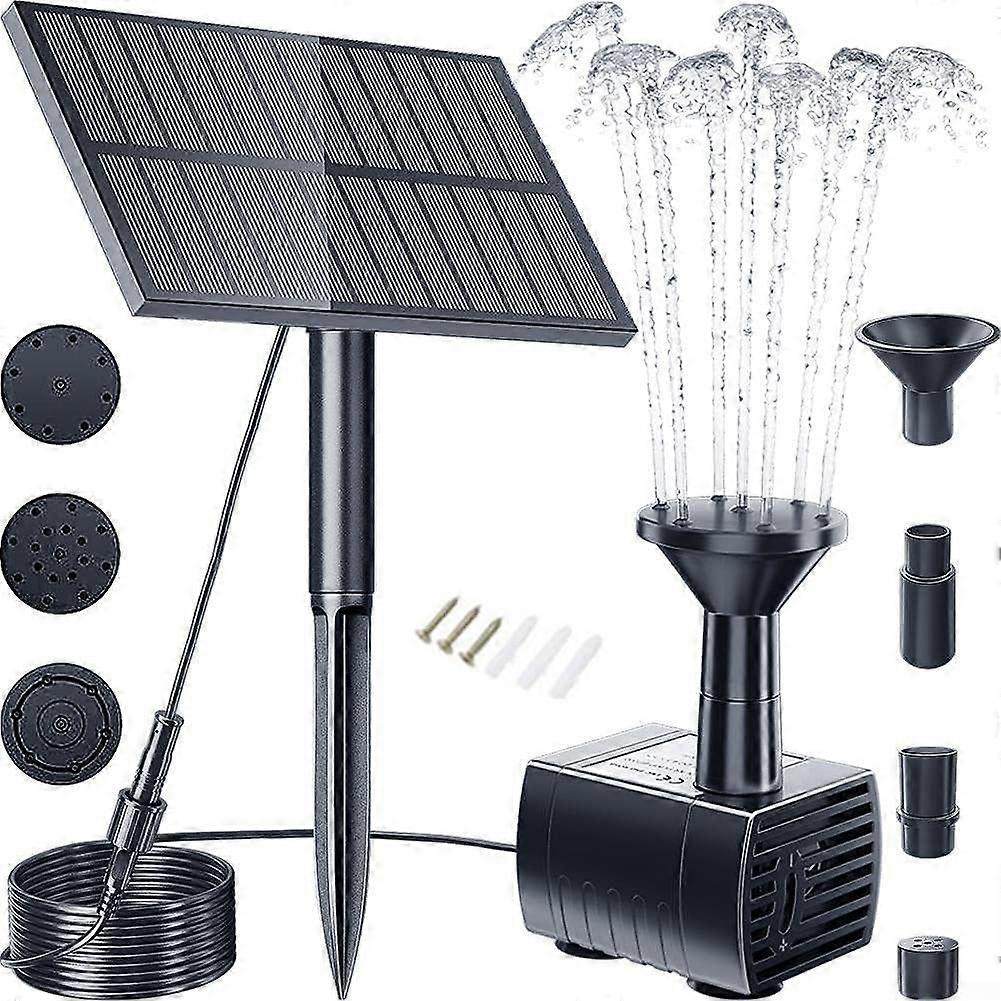 Solar Garden Fountain Set with 1 5W/2 5W Panels and Easy Water Feature Setup (2.5W Without Battery)