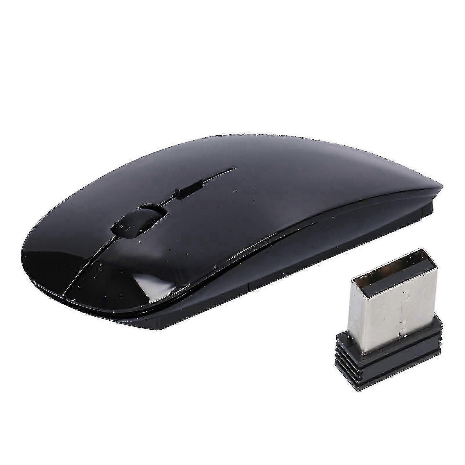 Wireless Mouse Smart Slim Portable 2.4G Cordless Mouse with USB Receiver compatible with Office Laptop Computer TabletBlack