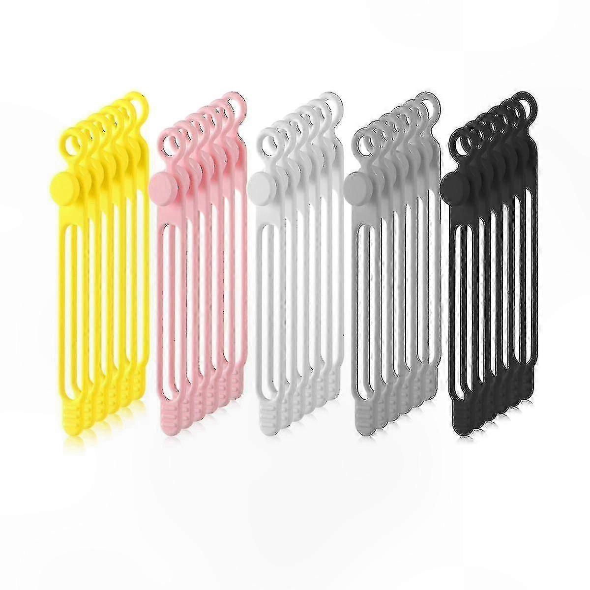 Reusable Silicone Cable Ties, Adjustable Strap for Cord Management, 40 Pack Multi-Purpose Organizer Solution