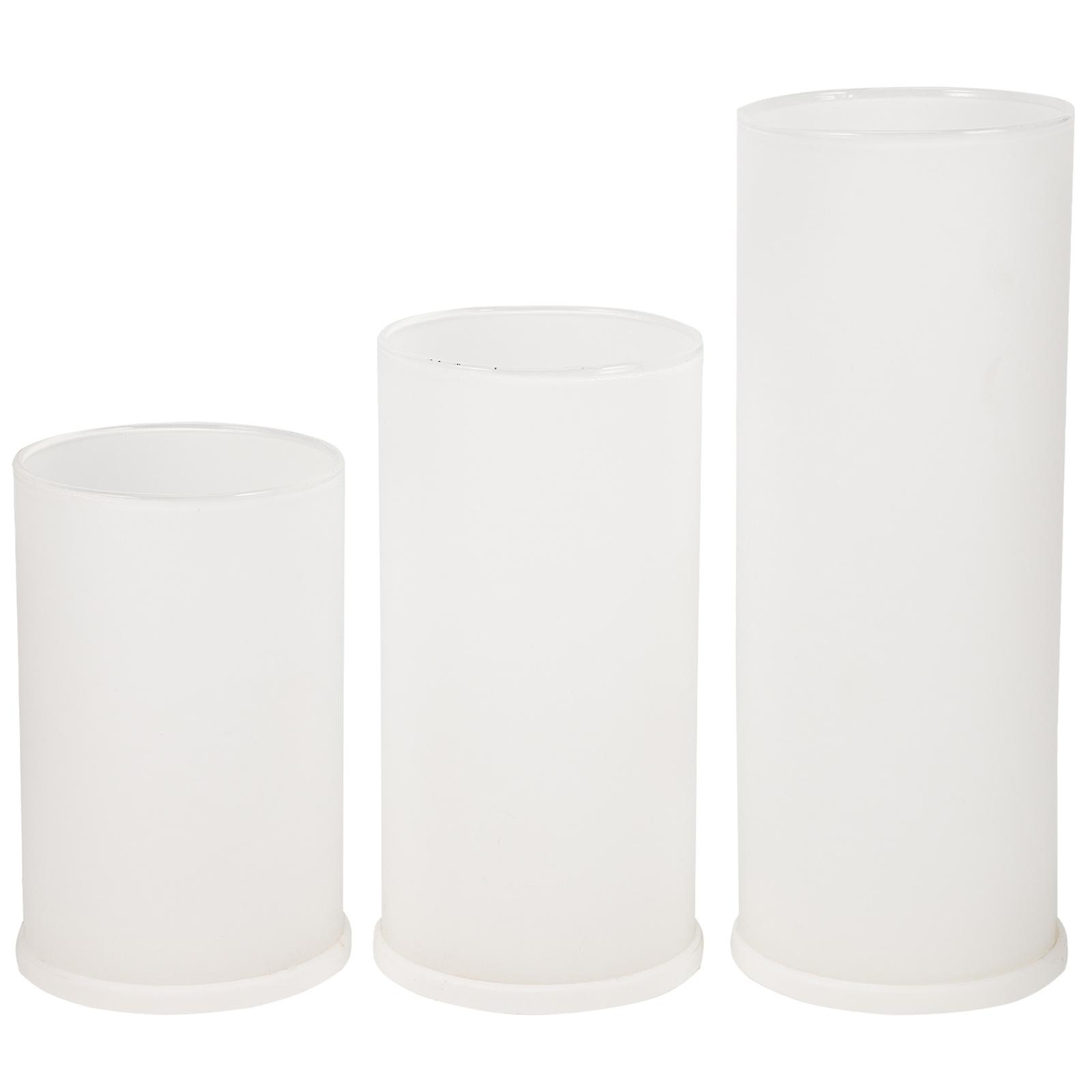 White Glass Electric Candle Lights for Decoration Use with Unique Light Effect 3 Pcs