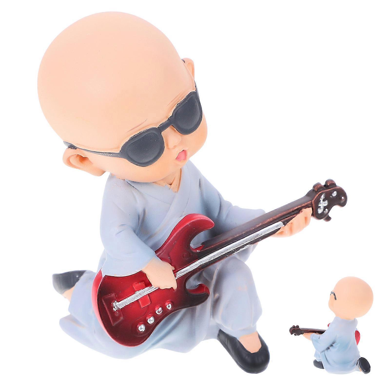 Monk For Car Dashboard Tabletop Ornament Small Shelf Decor Resin 1Pcs