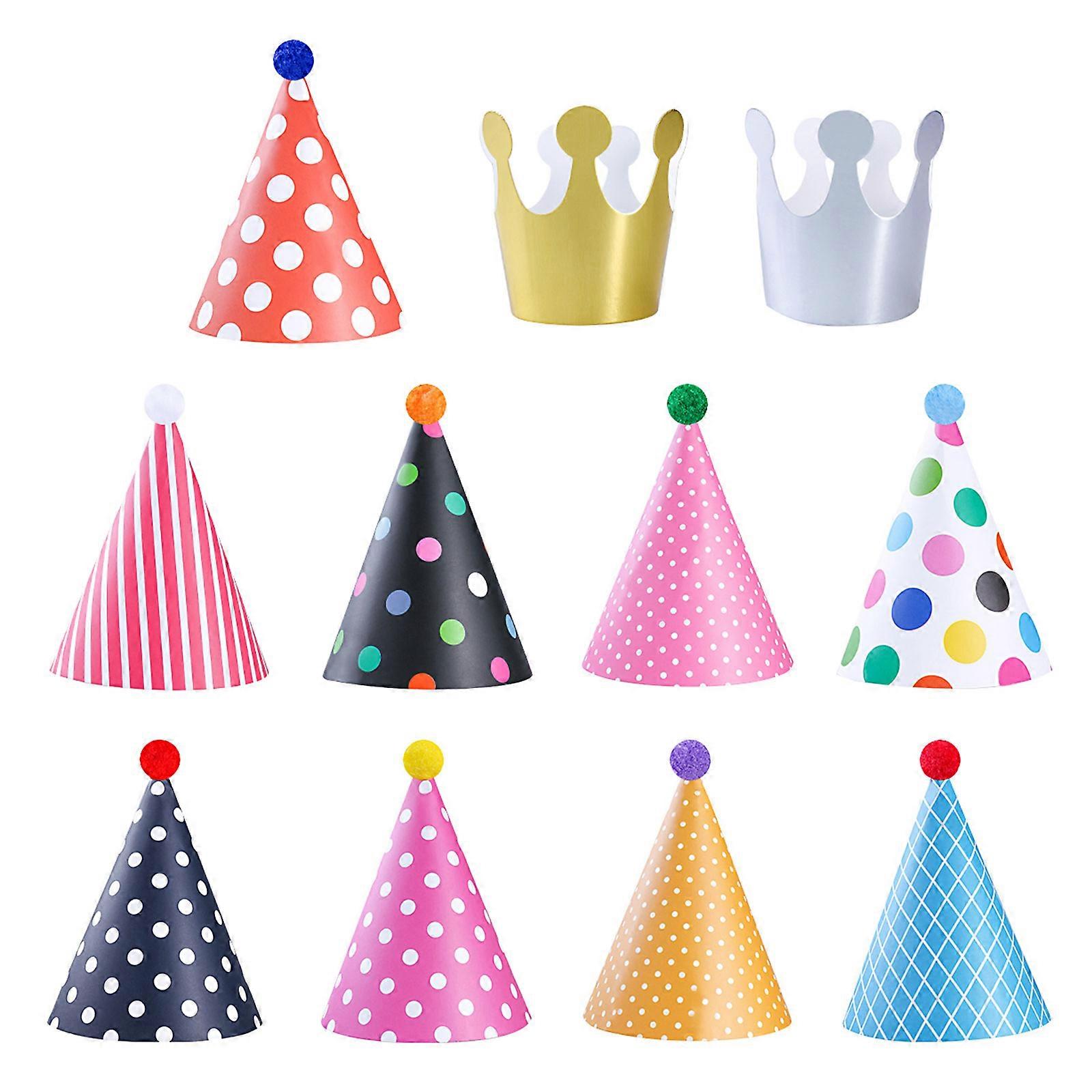 NUOLUX Birthday Party Hat Decorations for Kids and Adults 2pcs Fun Party Hats