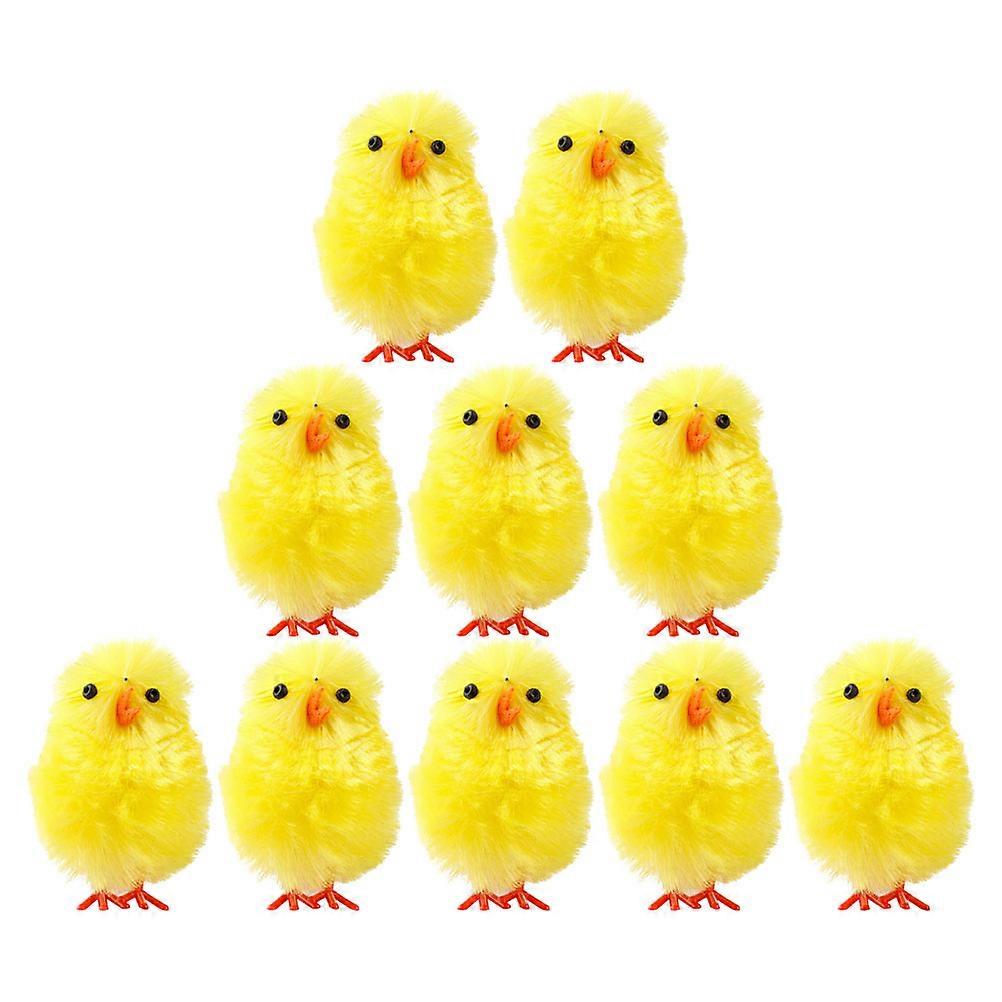 Mini Easter Chicken 36Pcs Yellow Plastic Desktop Decor for Versatile Easter Scene Decor