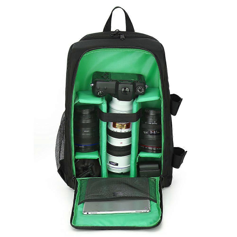 Backpack for Camera and Lens Storage Use Waterproof Cover Green