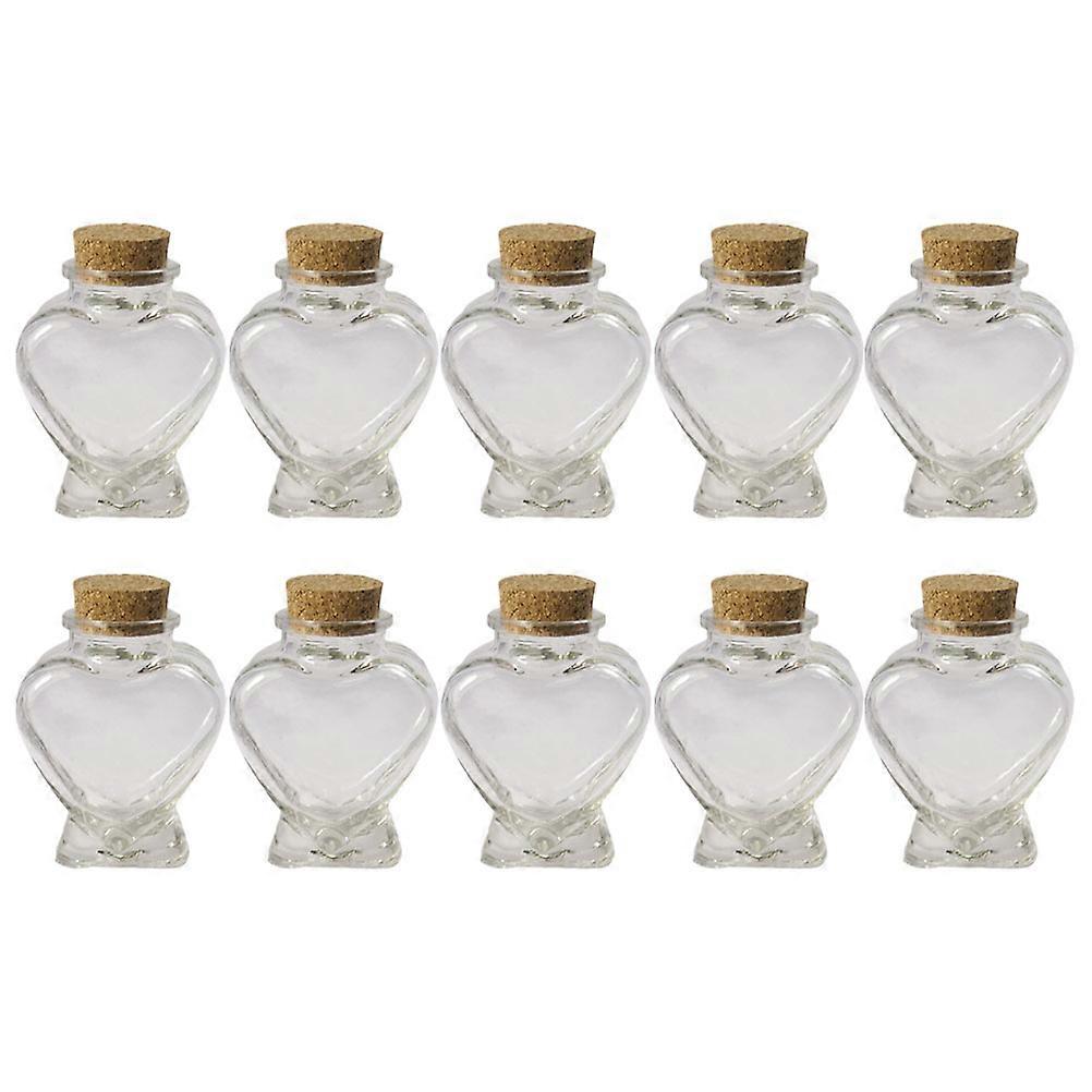 Transparent Heart Shape Wishing Bottles For DIY Projects Decoration Size 8X6X4CM Storage 10Pcs