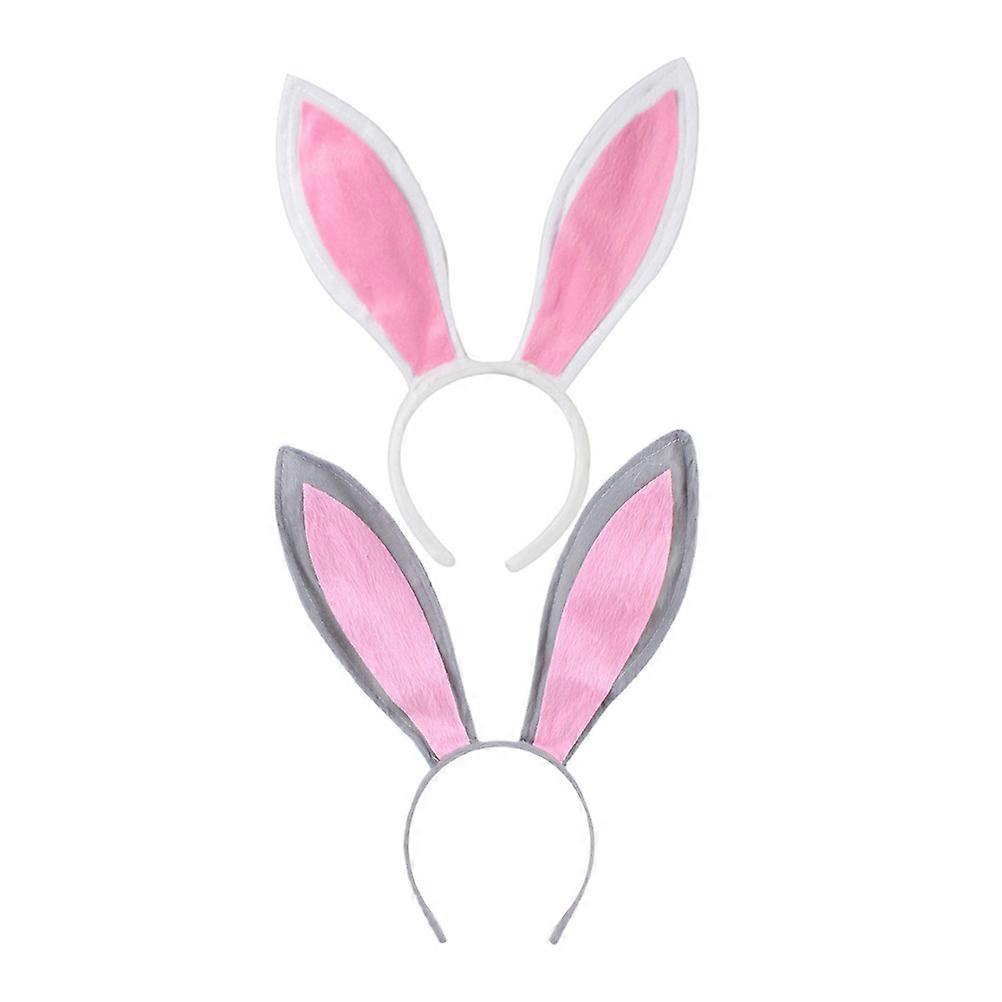 Plush Bunny Ears Headband Assorted Color Fashionable and Durable for Decor 2Pcs