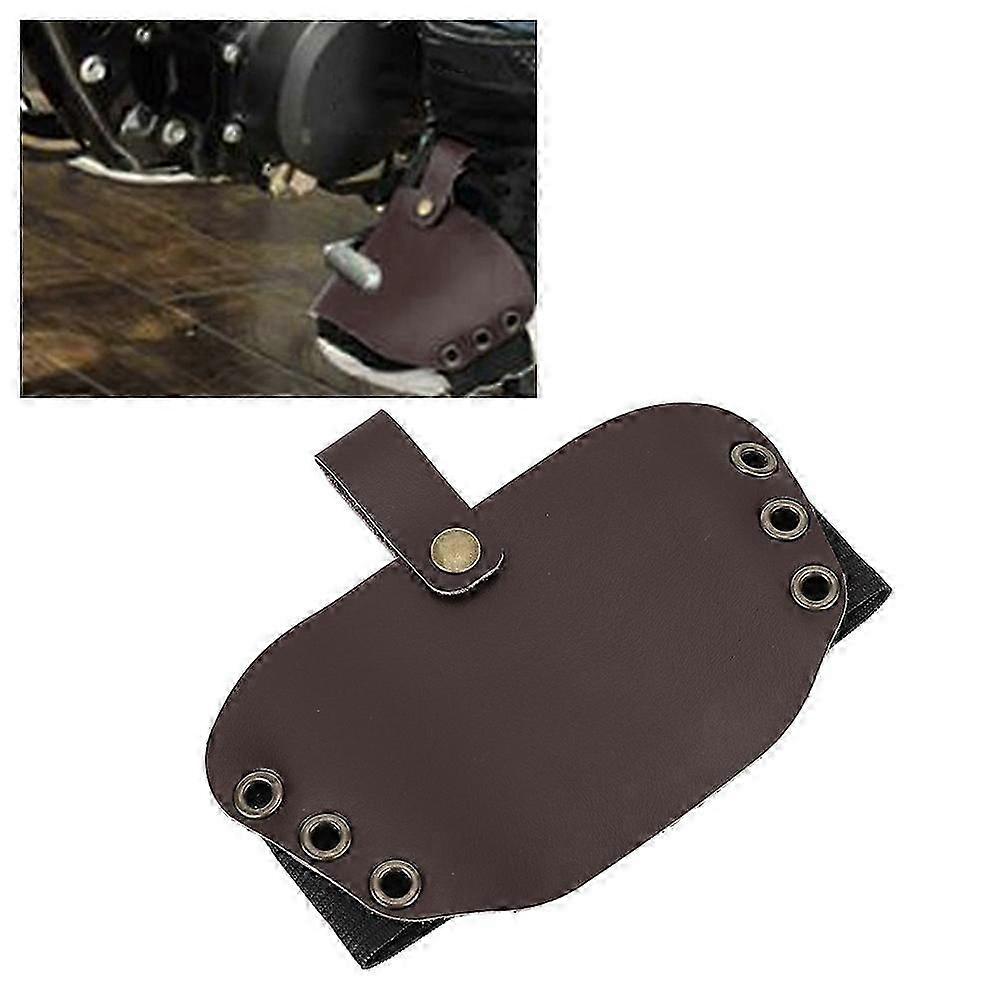 PU Material Motorcycle Shift Guard Shoe Protector Cover in Brown