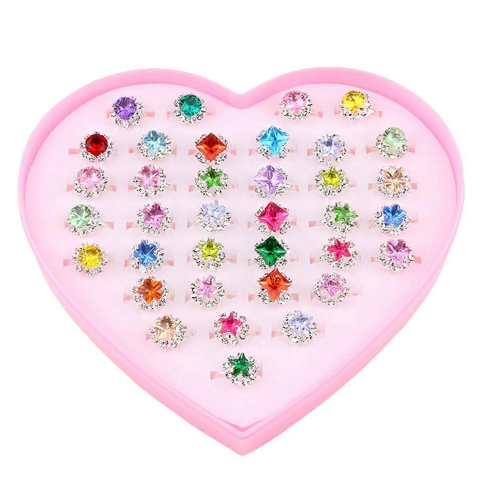 Memorial Gift Multi Color Finger Rings In Various Shapes 36Pcs With Box For Special Occasions