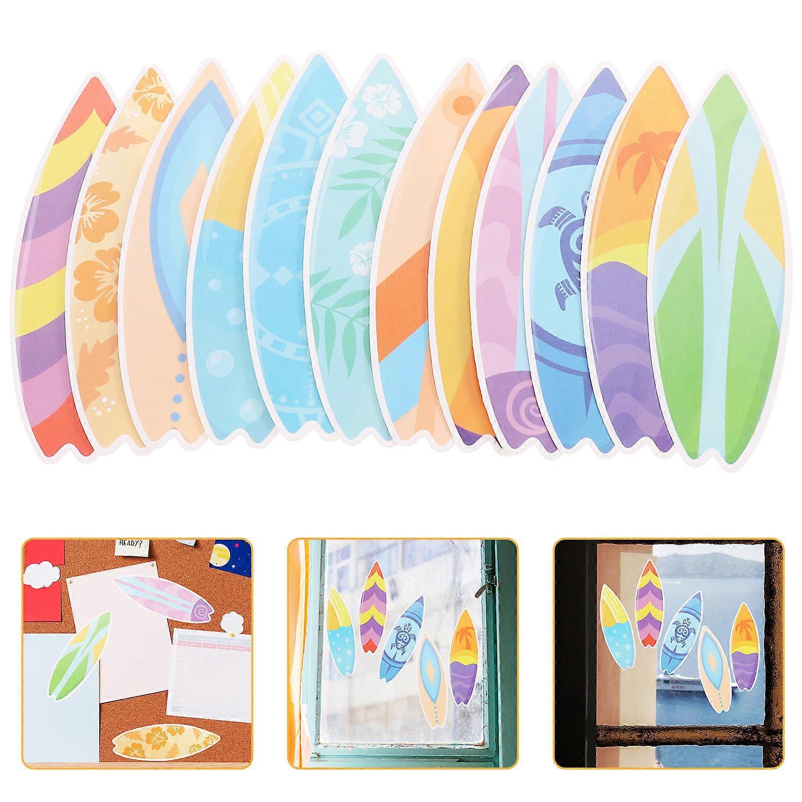 Surfboard Shape Decor Stickers For Parties And Festivals 15.00X4.80X0.20Cm Bohemian Decorative 1 Set Of 60 Stickers Sheets Of Adhesive Dots