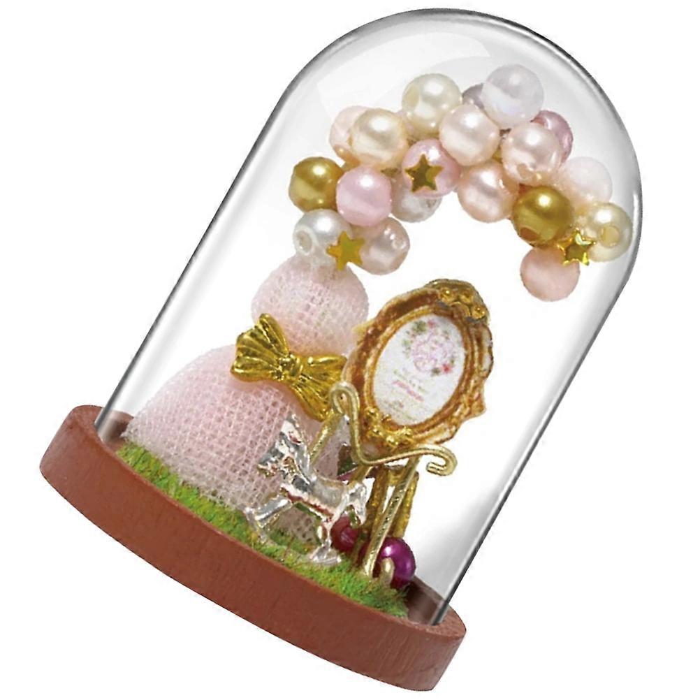 Creative Mini House Model for Kids Durable Pink Practical Toy Ornament