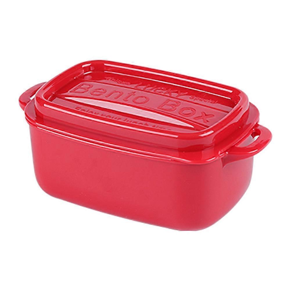 Rectangular Plastic Lunch Box for School Work or Picnic Red