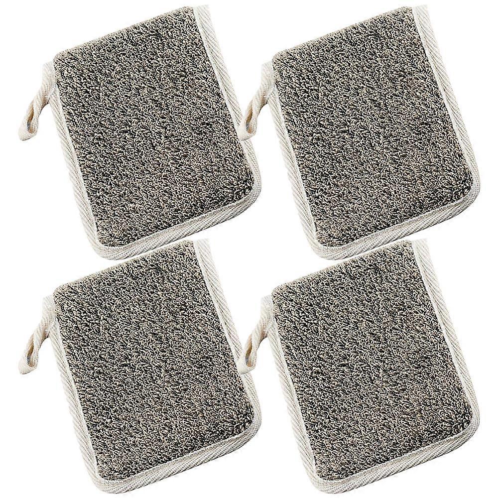 Rectangular Soap Sleeve 4Pcs For Travel And Gift Giving Crafted With Durable Linen Offering Effective Exfoliating Benefits