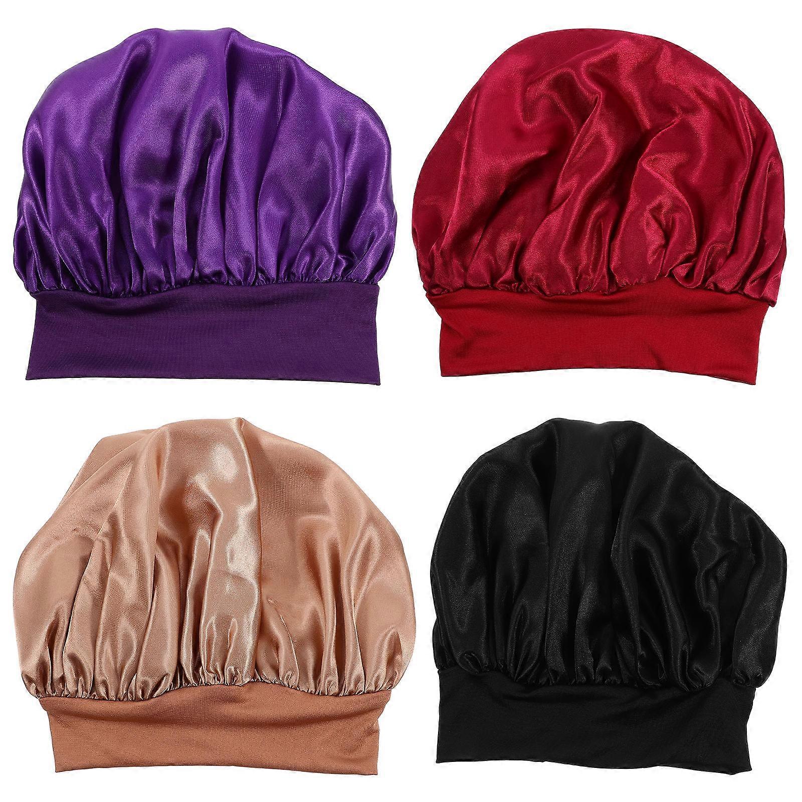 4Pcs Night Hat With Wide Brim Designed For Sleeping Suitable For Home Use And Hair Care For Friends And Family