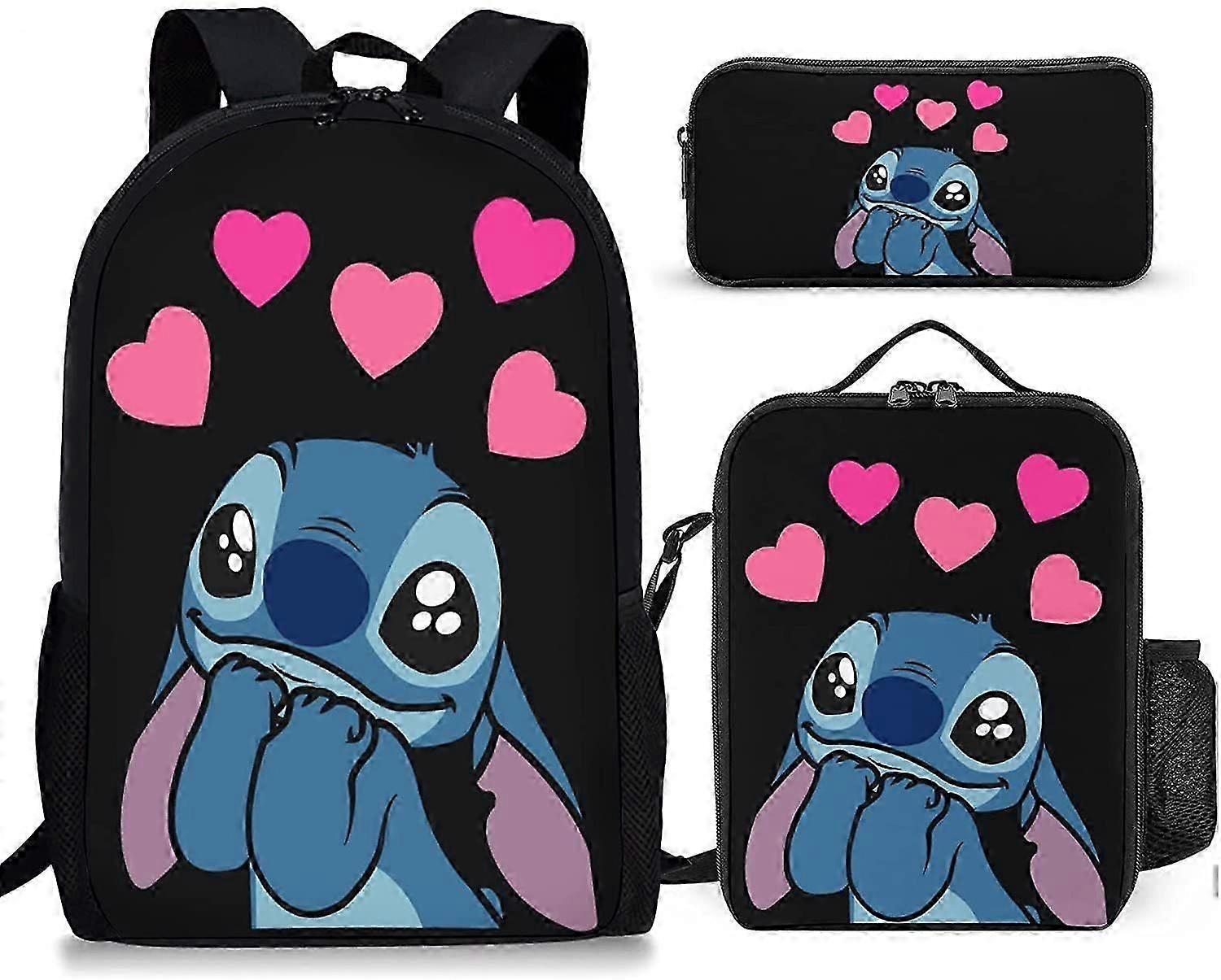 Stitch Backpack Three-piece Set School Bag
