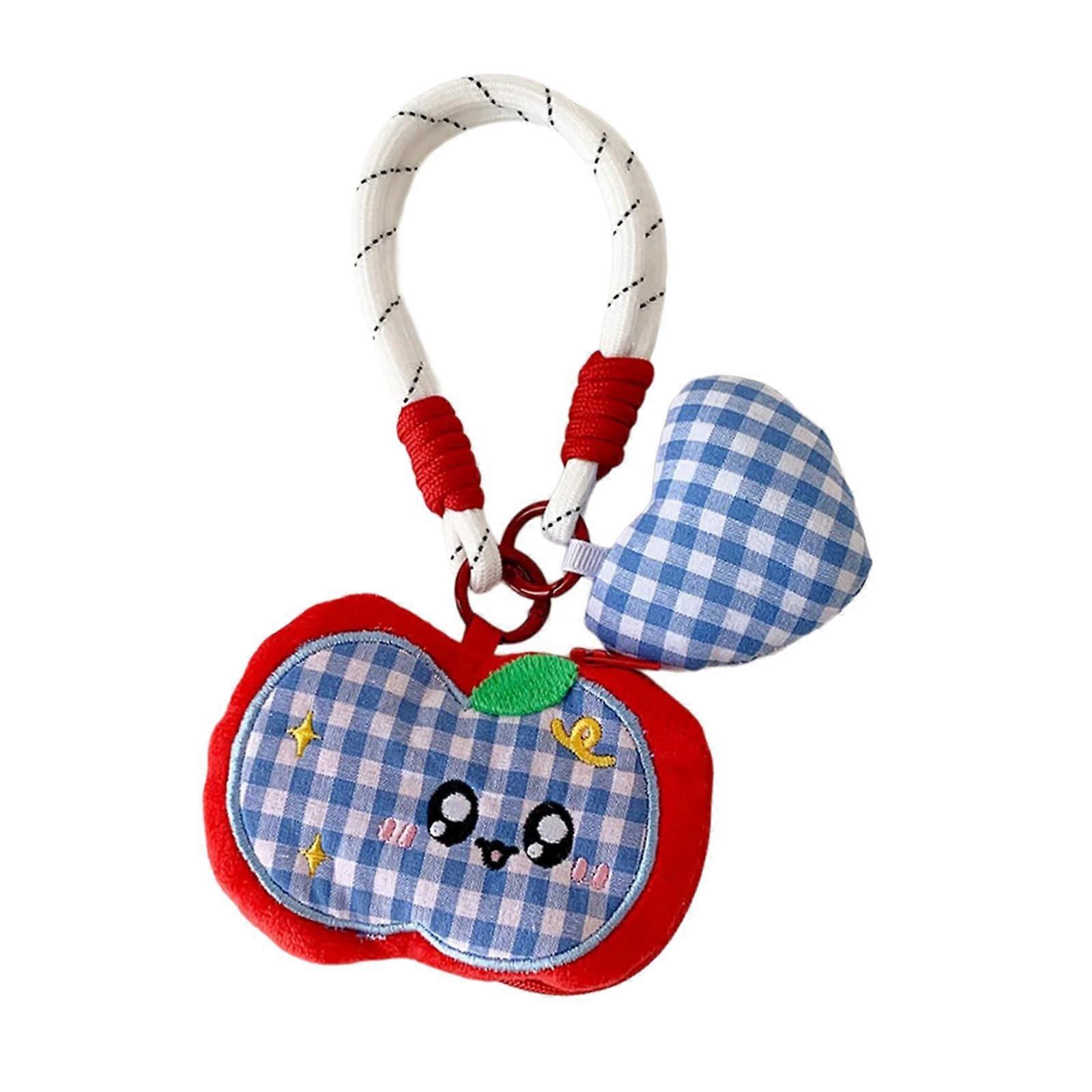Fruitpatterned fabric organized pouch keyring for bags, change, cosmetics, travelfriendly tiny storage pouch