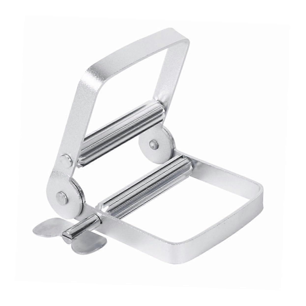 Manual Toothpaste Clip Squeezer for Hair Dye Cream, Practical Bathroom Gadget, Silver Metal Design, Works with Standard Tubes