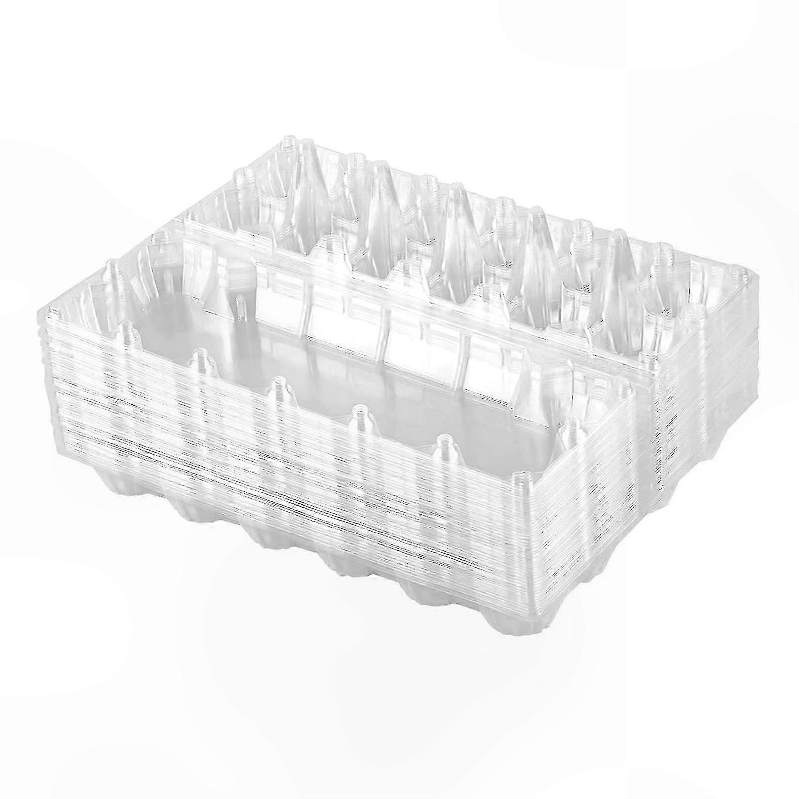 Reusable Egg Trays 24-Pack, Clear Plastic Storage Containers for Home and Farm, 12-Cell Design for Easy Organization