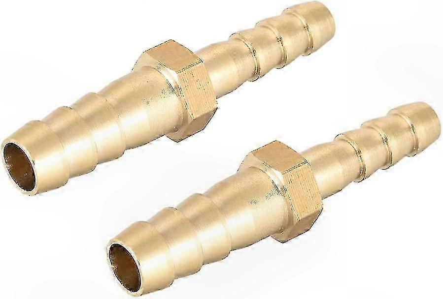 Brass Barb Reducer Fitting, 8mm to 6mm Hose Adapter, 2 Pack