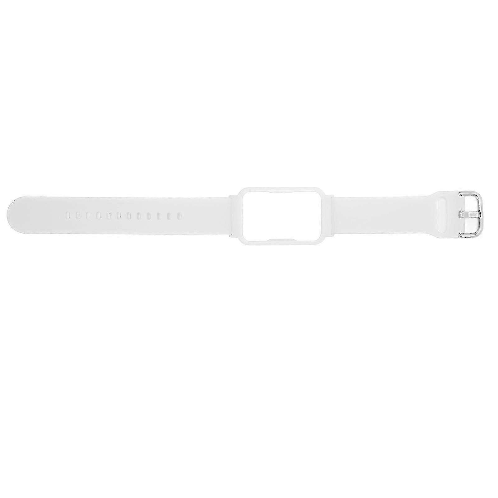 Watch Band with Case - 20mm Waterproof Soft Silicone, Adjustable Size for OPPO Free, White + White Shell