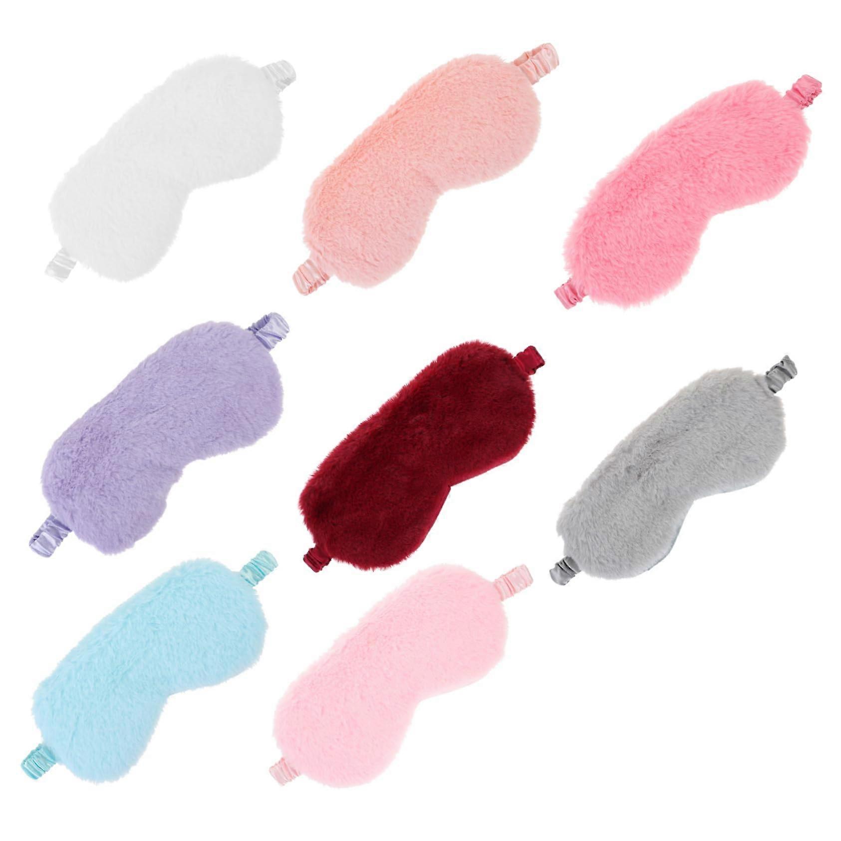 Plush Eye Masks Pack Of 8 Skin-Friendly Soft Blindfolds For Sleeping Child Autumn And Winter