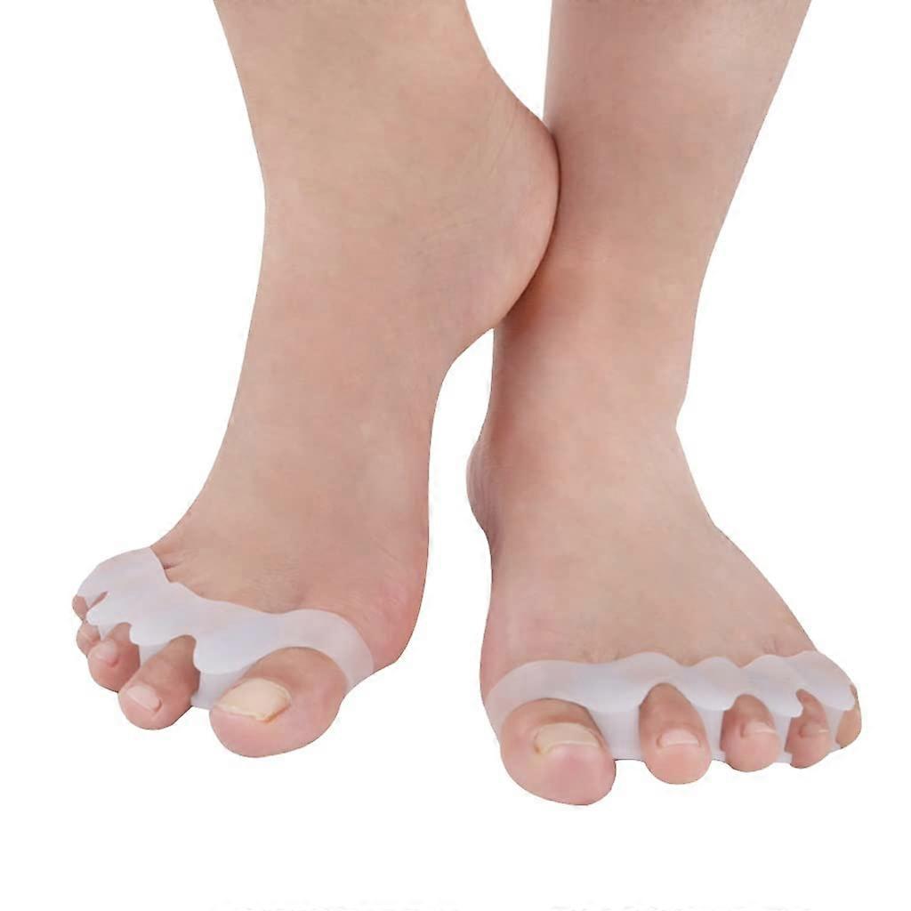 5 Hole Stretcher Toe Separator for Hallux Valgus, Overlapping Toes Corrector, One Size, 1 Pair, Prevents Corns & Calluses