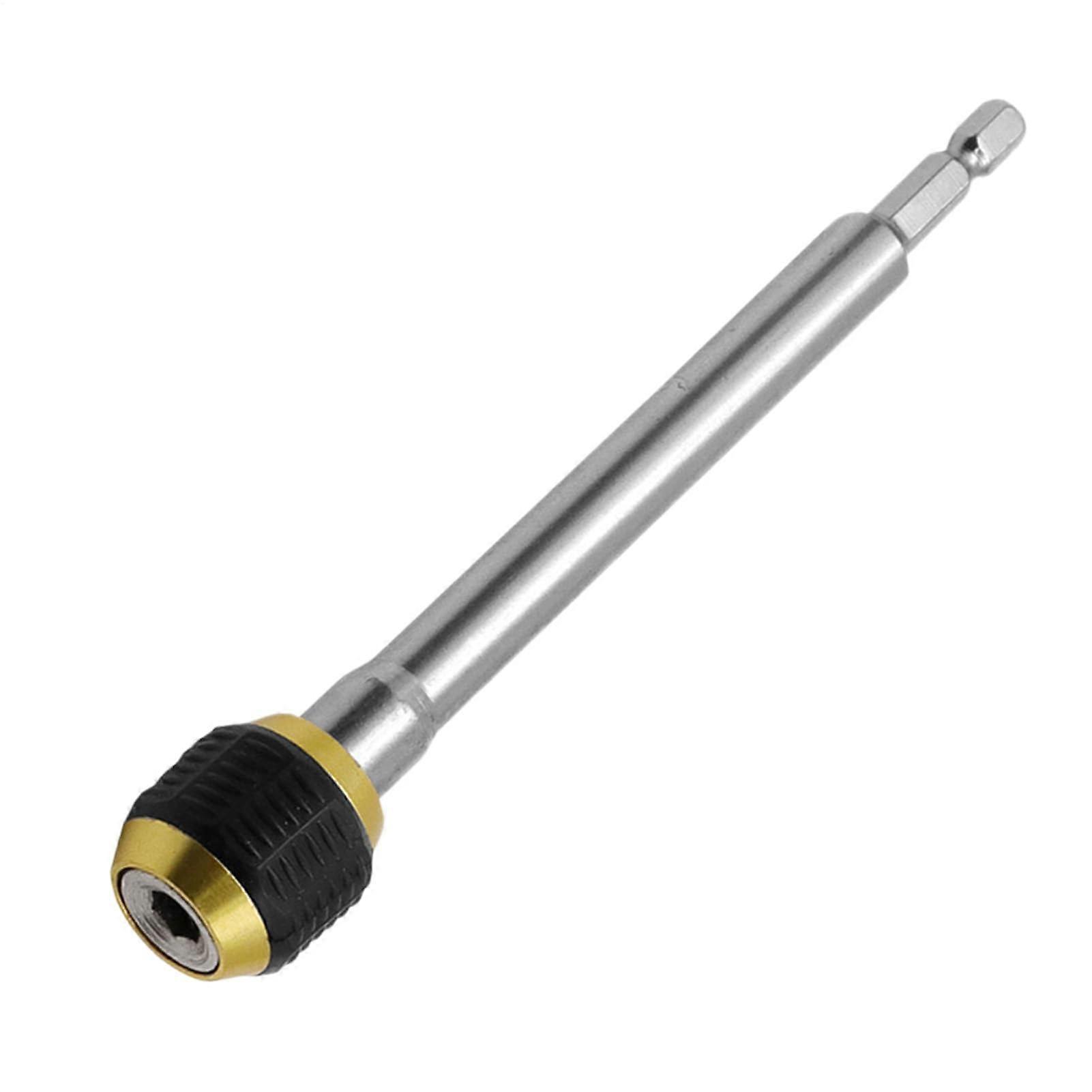 Drill Bit Holder with Self-Locking Mechanism, 150mm Hex Shank Steel Bit Holder for Mechanics and Professionals