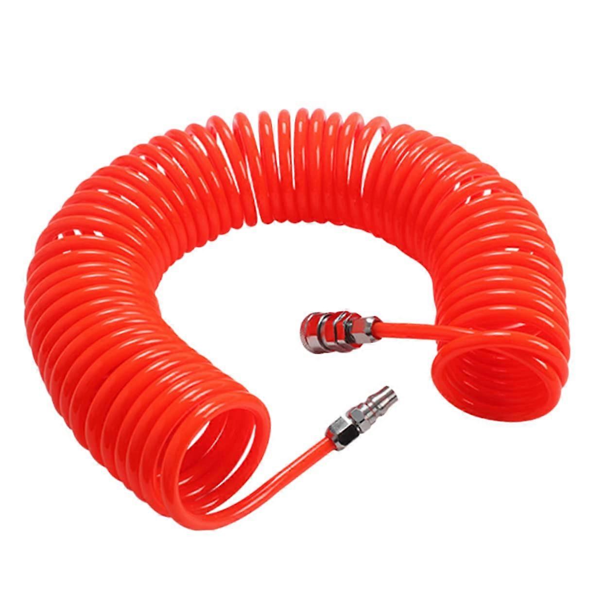 Flexible Air Compressor Hose  Spiral Hose with Plug for Pneumatic Tools and Air Compressors  Pressure Elastic and Space Saving