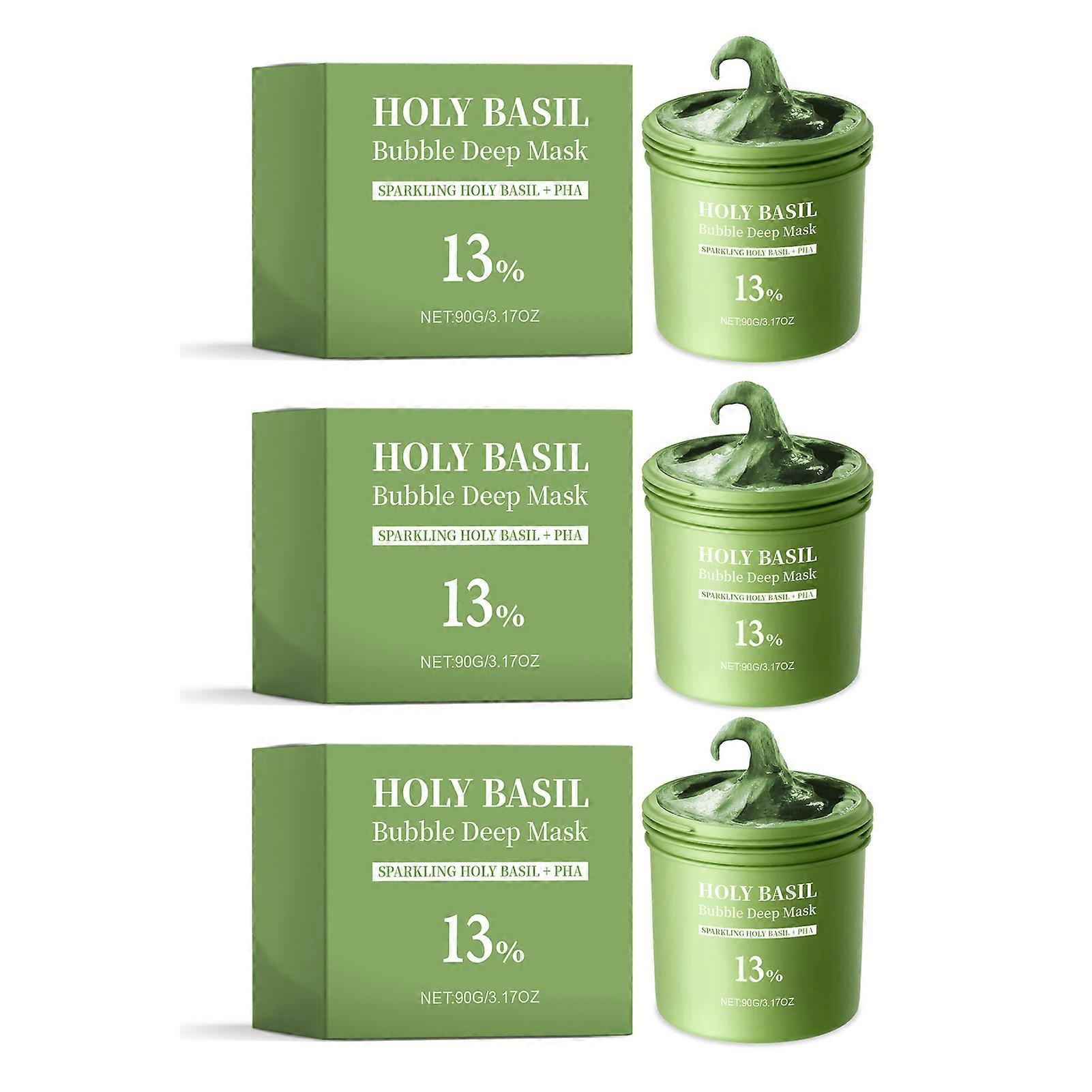 Holy Basils Bubble Deep Mask for Pore Cleansing, Korean Blackhead Removal, Gentle Skin Care for All Skin Types