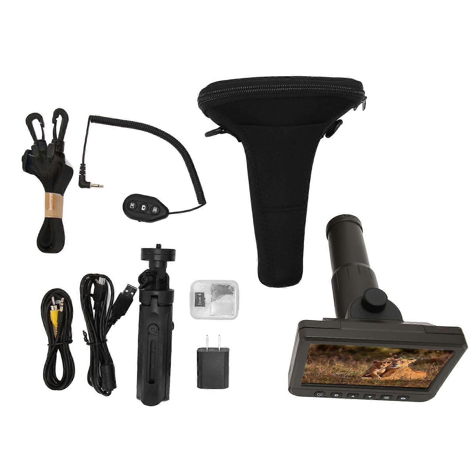 Digital Telescope Camera 50X Magnification 1080P Video 5 Inch LCD Digital Telescope with Camera for Hunting Outdoor 100240V US Plug