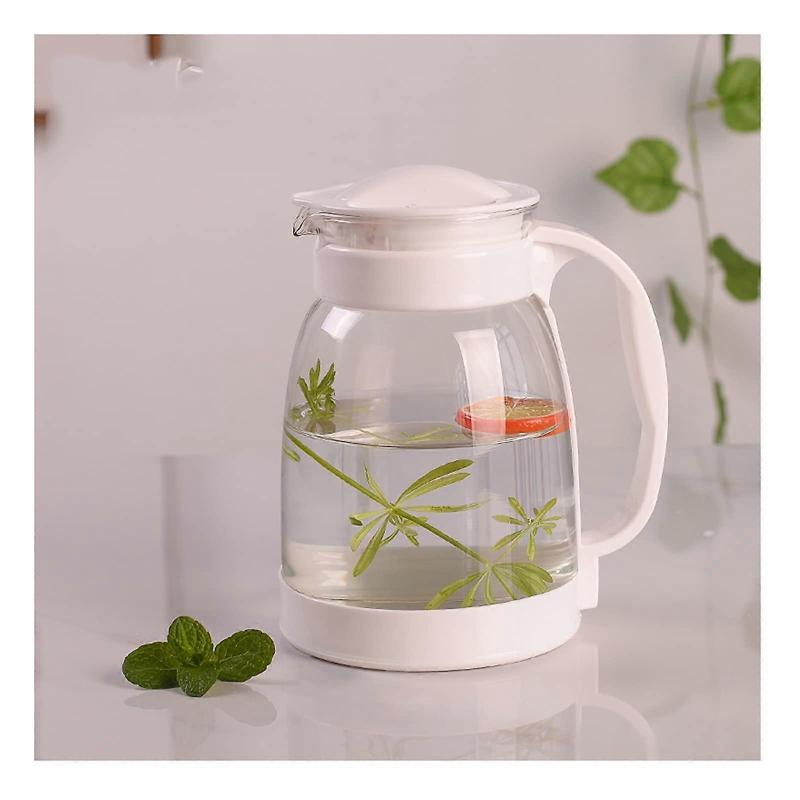 Pitchers Cold Water Bottle - Large Capacity Glass Teapot Set, High Temperature Resistant White Juice Jug, 2L Capacity