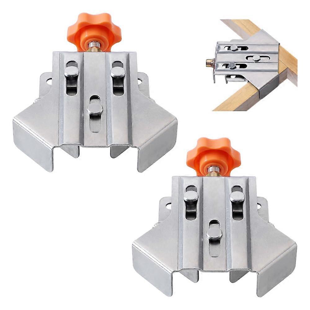 Multipurpose Stainless Steel 90 Degree Corner Clamp for Woodworking, Adjustable Right Angle Clamp Tool for DIY Cabinet Projects (2 Pack)