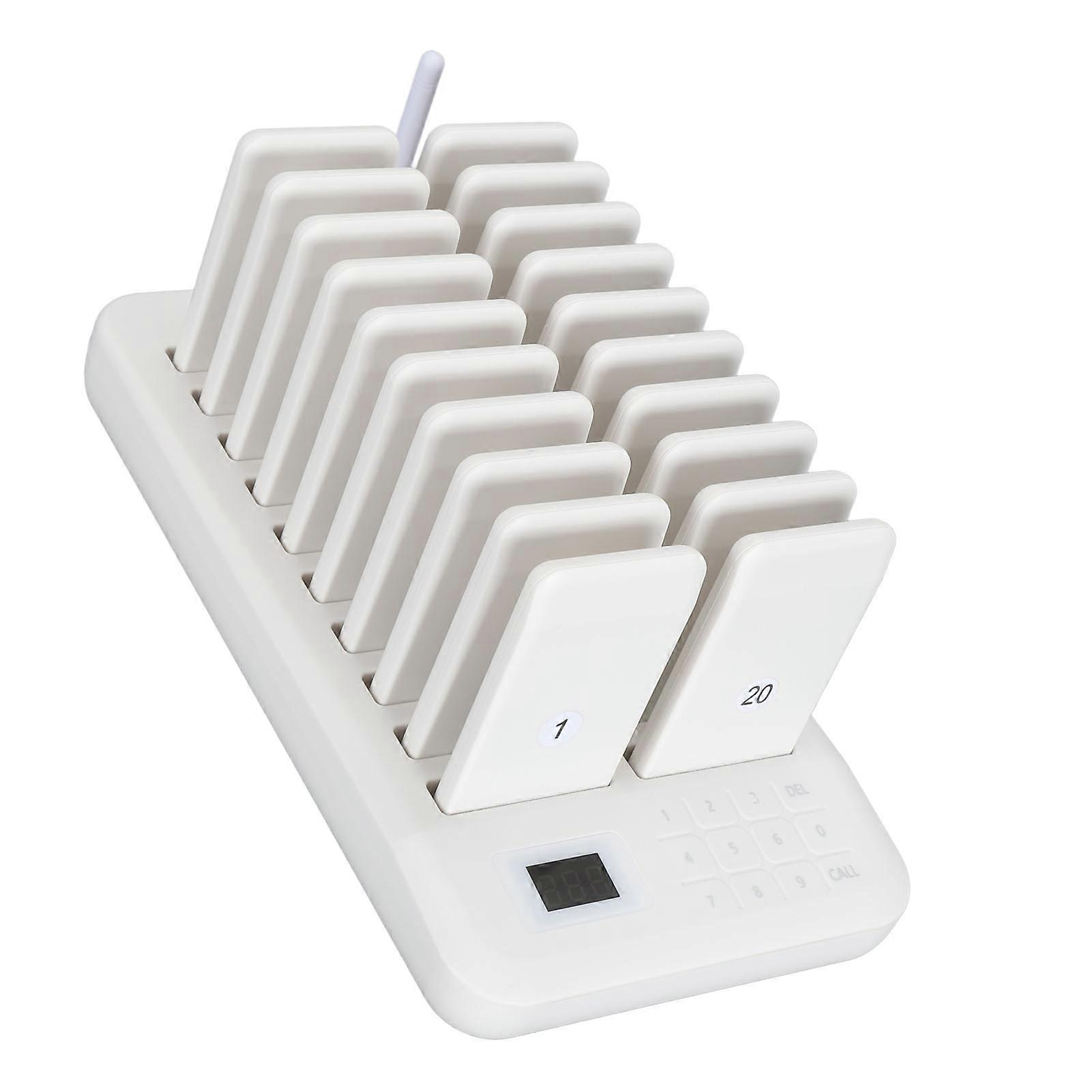 Coaster Paging System 20 Pagers longue portée sans fil blanc prise UE