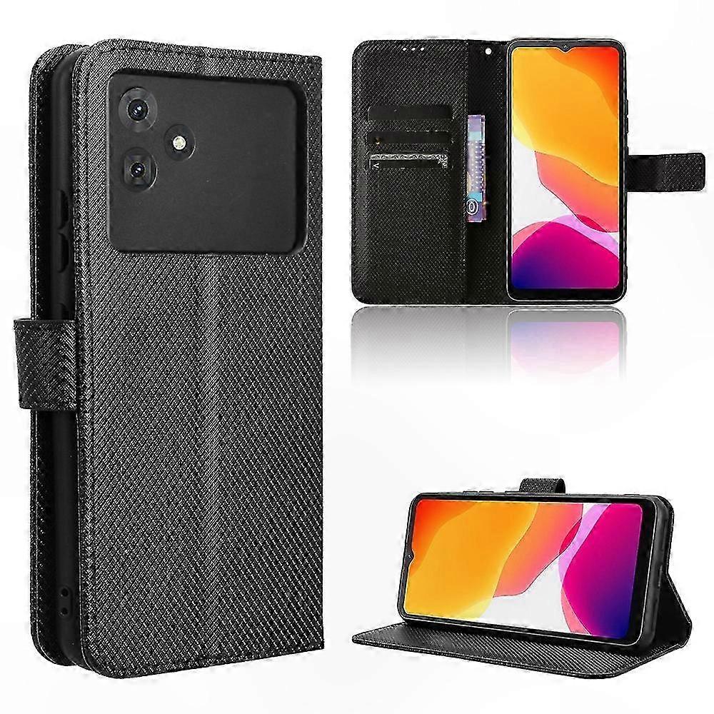 Textured Leather Phone Case with Diamond Pattern