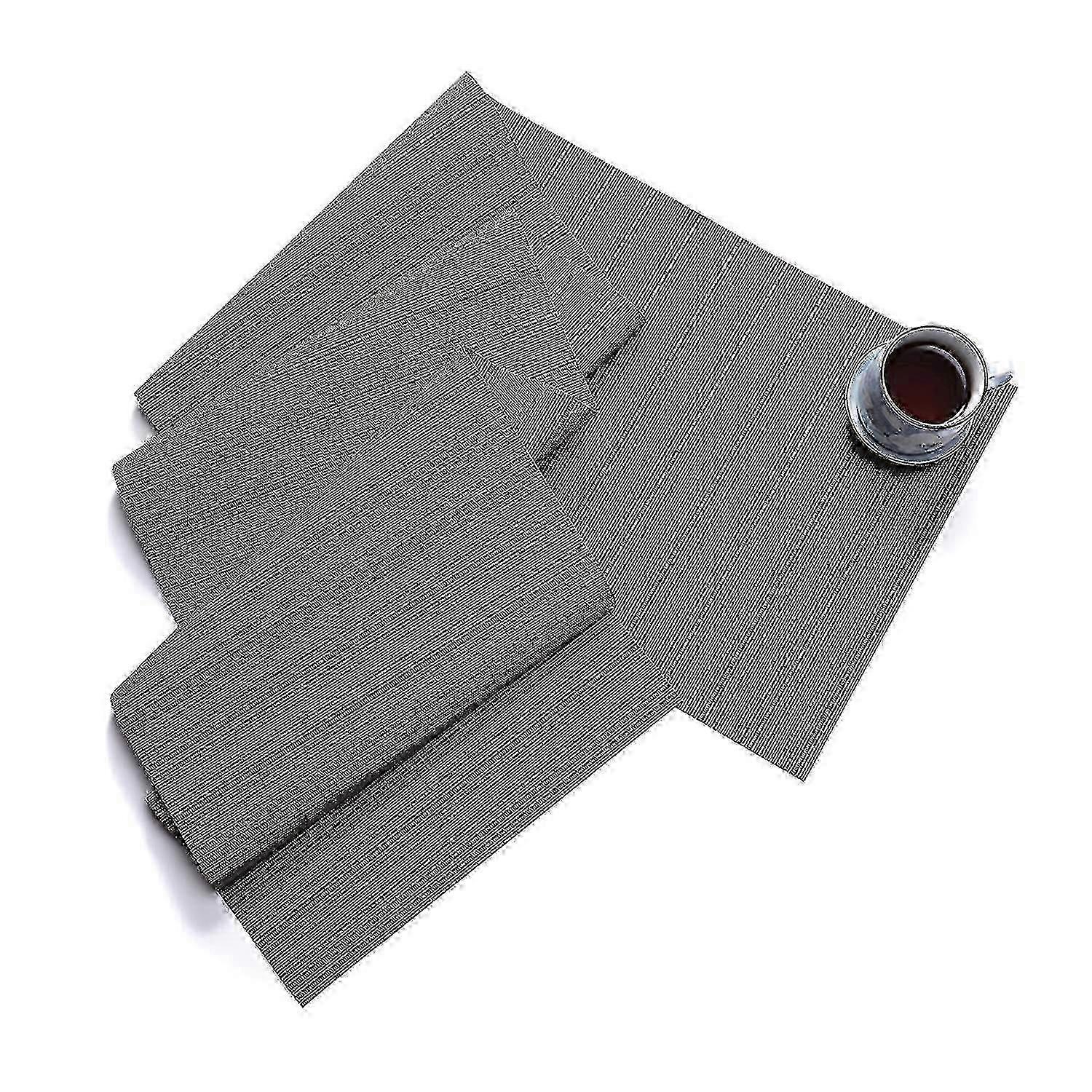 Table Runner Bamboo Texture Heat Insulation PVC Wedding Party Dining Table Runner for Bar--DarkGray