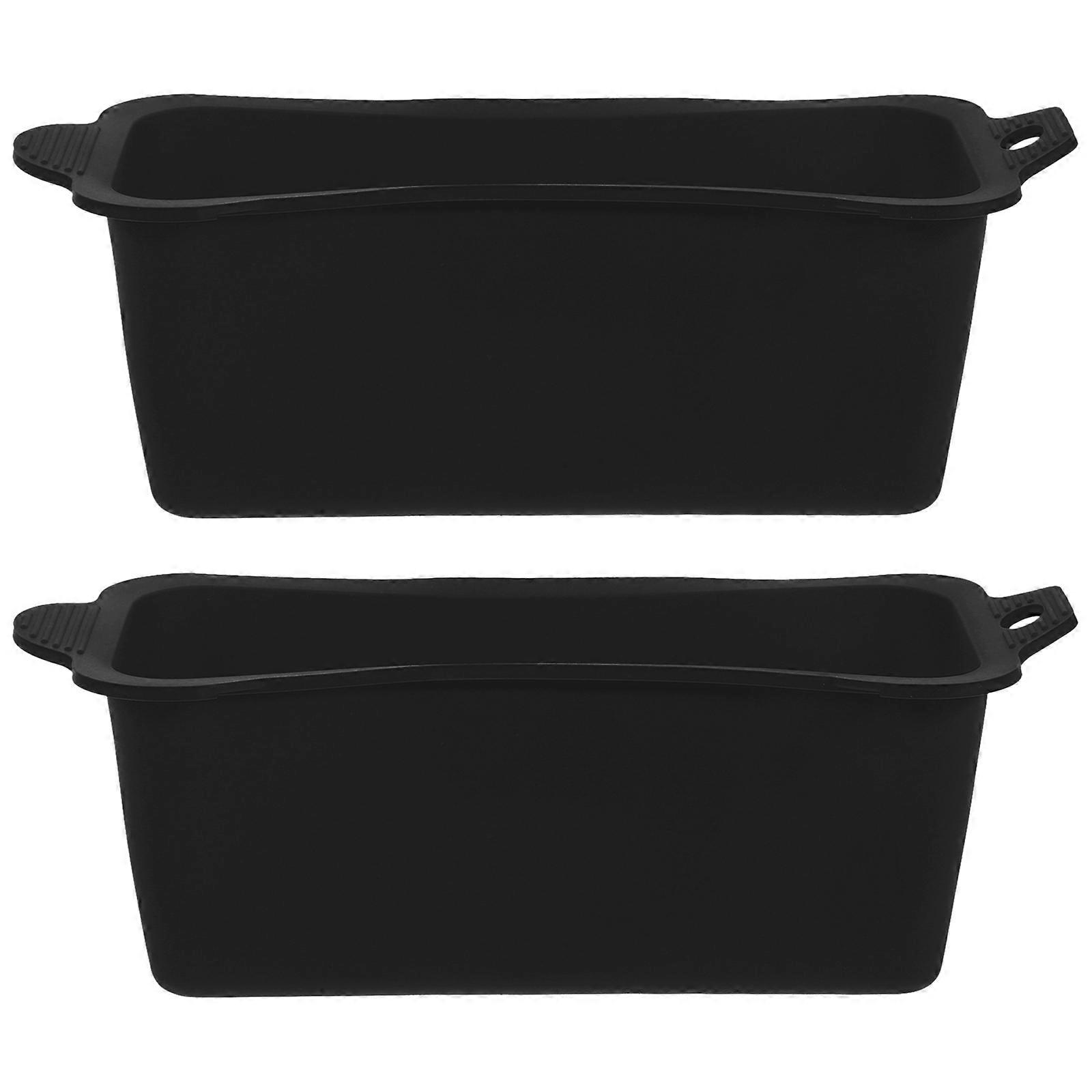 Silicone Grease Cup Accessory Drip Pan Liner for Kitchen Use 2Pcs Black