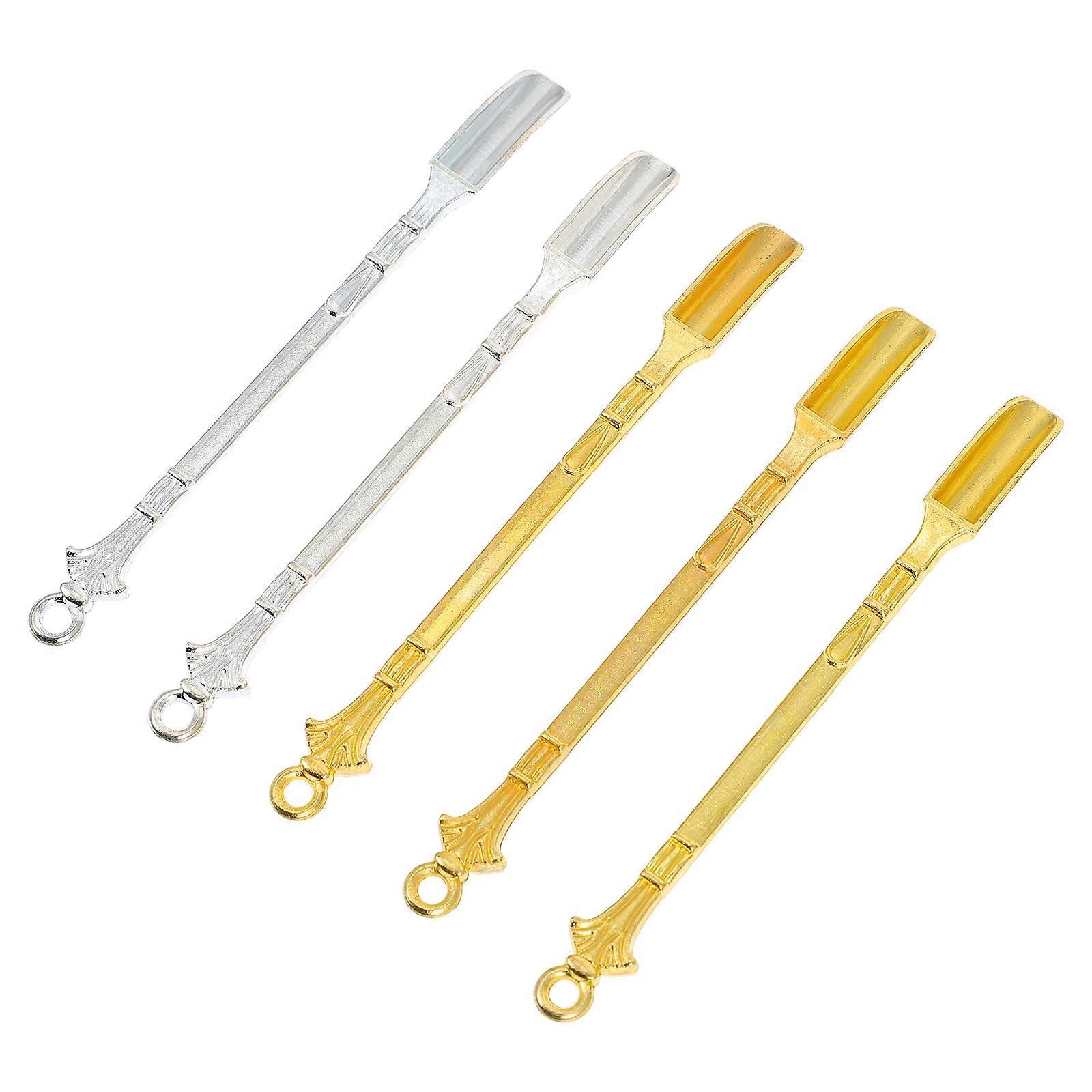 Small Metal Medicine Spoons for Laboratory Use 5Pcs Set