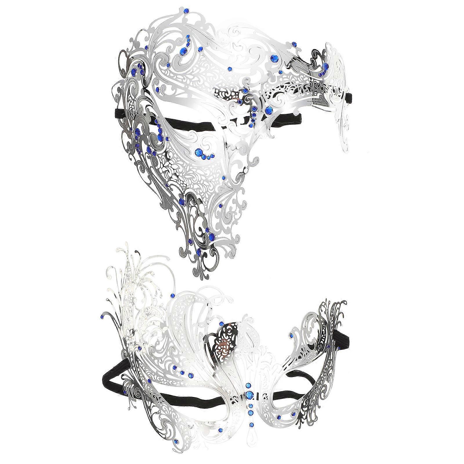Multi-Function Party Mask for Party Metal Mask Prop 2Pcs Portable Design