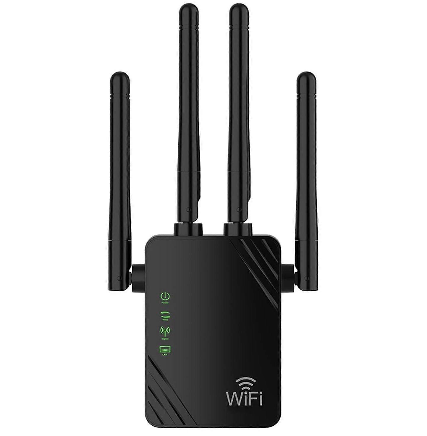 WiFi Booster WiFi Extenders Dual Wireless Internet Booster 300Mbps Long Range WiFi Extender(Black)