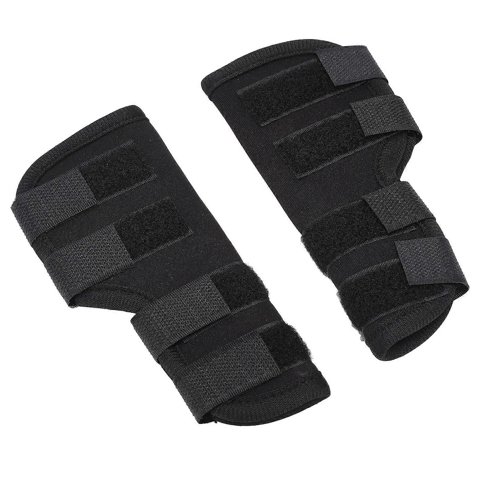 Dog Leg Brace XL Black Joint Support Wrap with Loop Fasteners