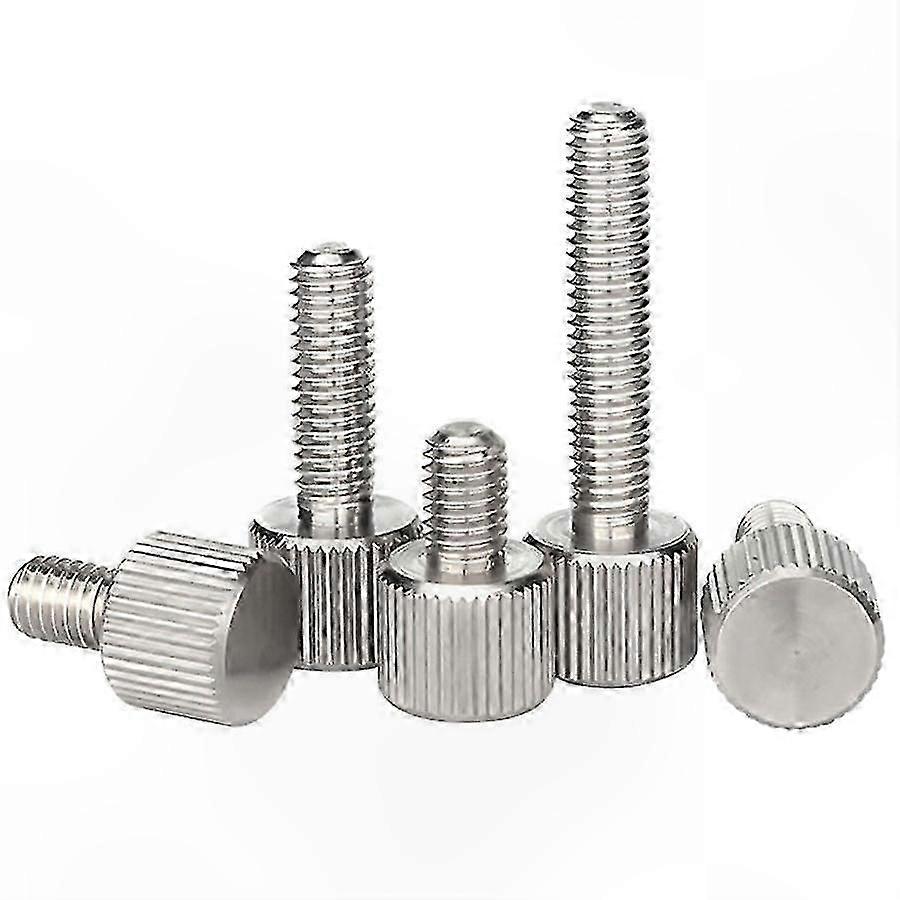 Viti a testa zigrinata a testa piatta, viti a testa zigrinata M3-M6 in acciaio inox, confezione da 20