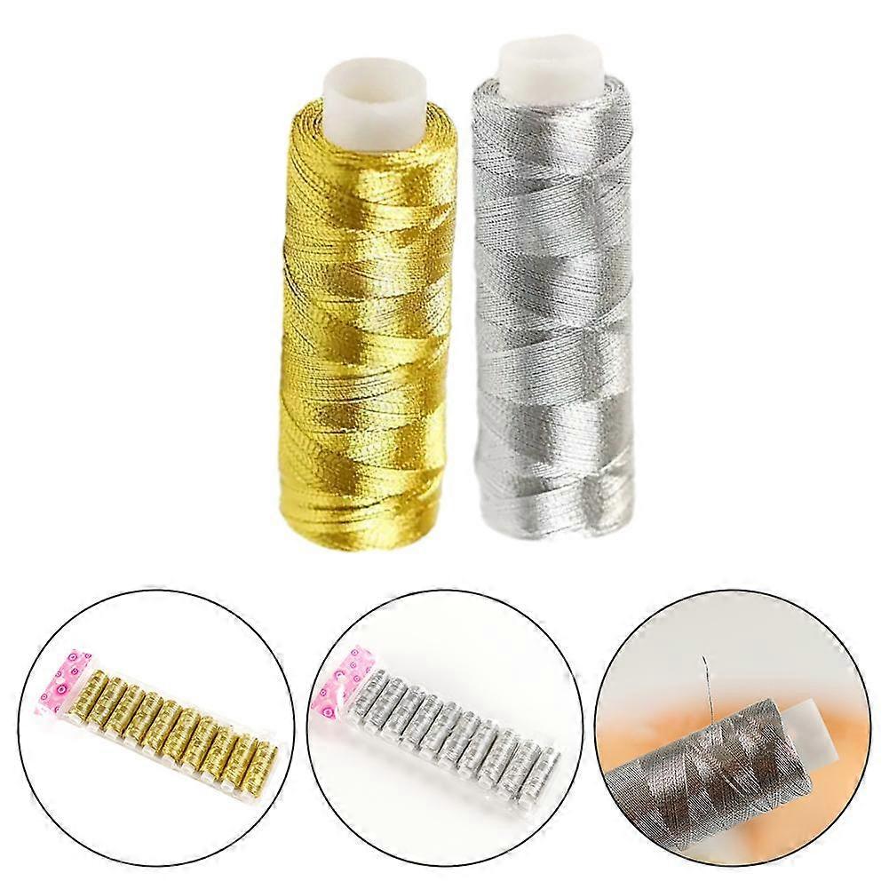 2pcs Bright Sewing Thread Easy To Use Polyester Portable