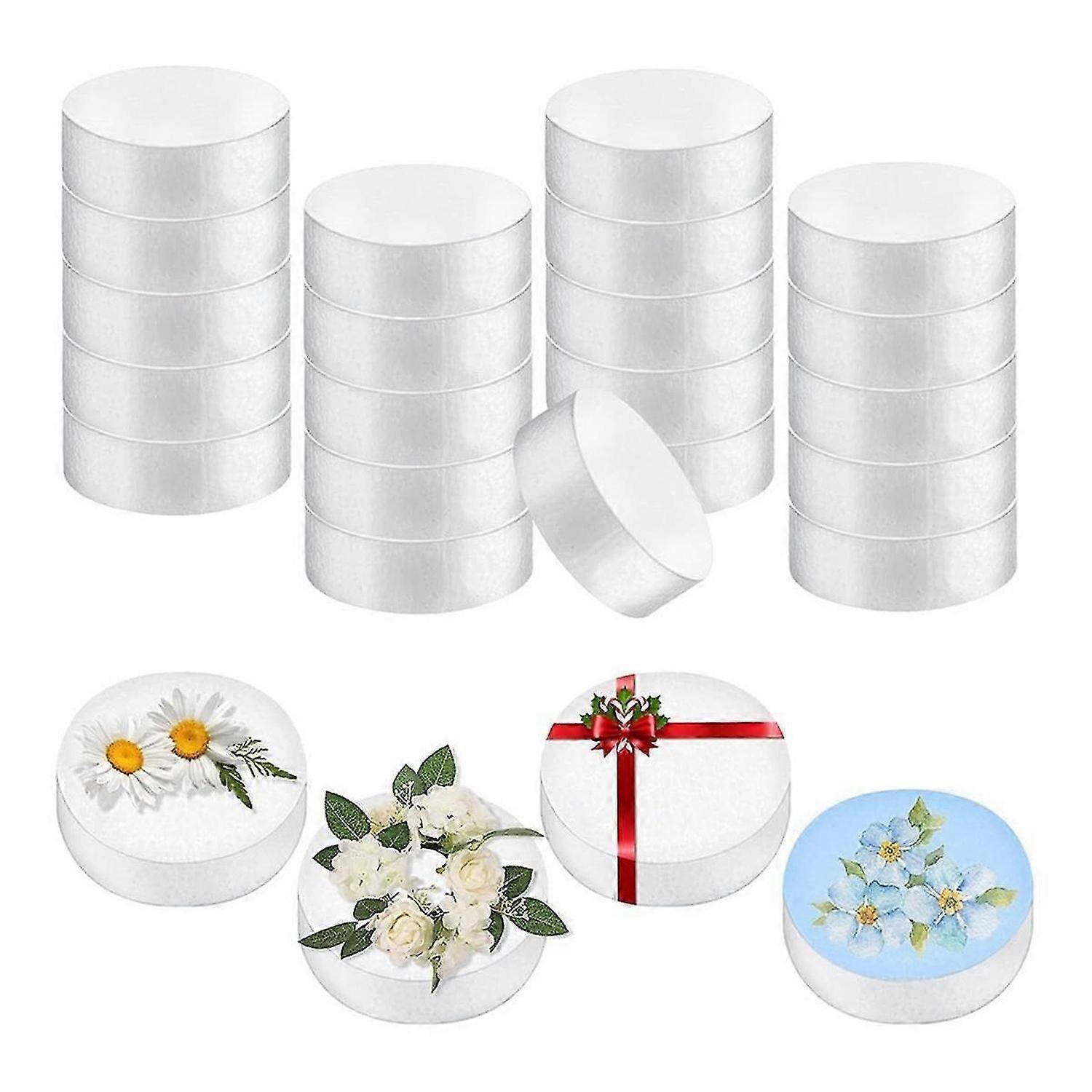 50 Pack Foam Circles,3In Round Polystyrene Foam Discs 1In Thick White Block Blank Craft Foam for DIY Flower Painting Art