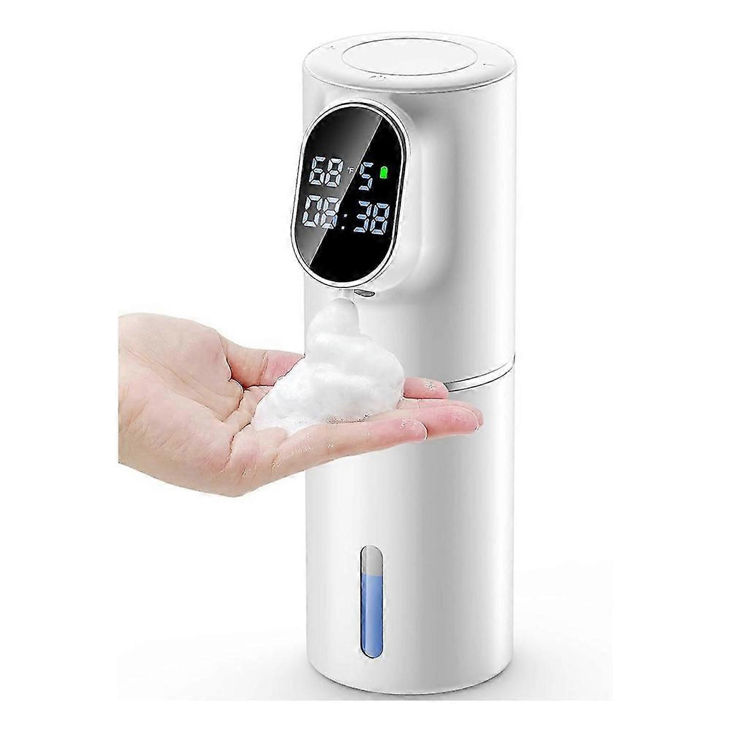 Automatic Soap Dispenser 5-Level Adjustment IPX6 Water-Resistant Foam Soap Dispenser LED Time and Temperature Display