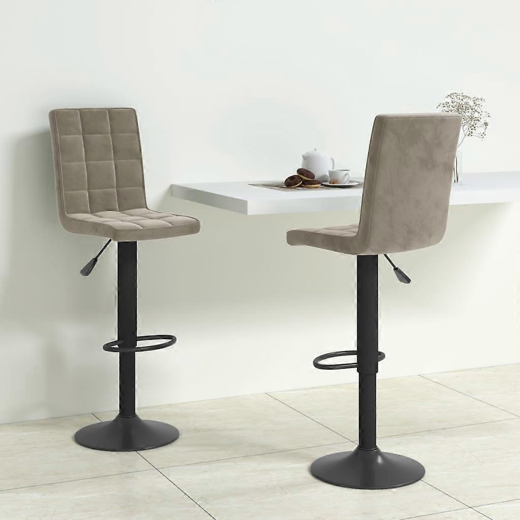 Barhocker 2 Stk. Hellgrau Samt, SKU: 335763