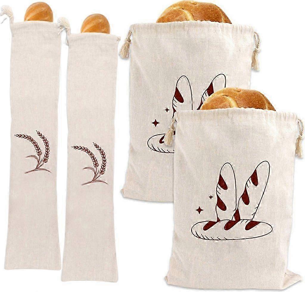4 bread baskets, linen bread bag, bread bag, bread bag storage, bread bag, bread bag