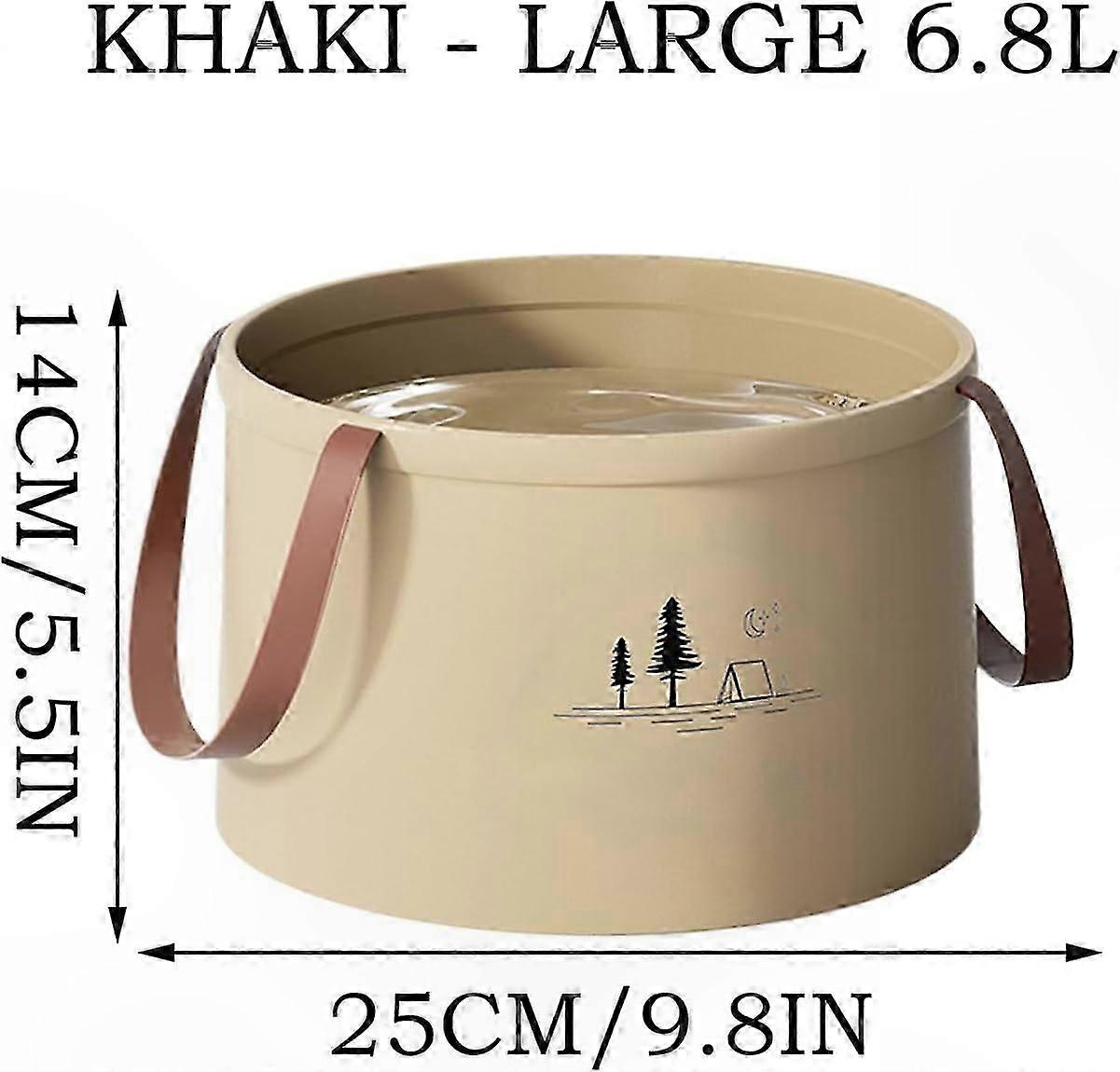 Collapsible 6.8L Wash Basin - Durable Lightweight Bucket for Cleaning, Gardening, and Outdoor Use with Convenient Handles