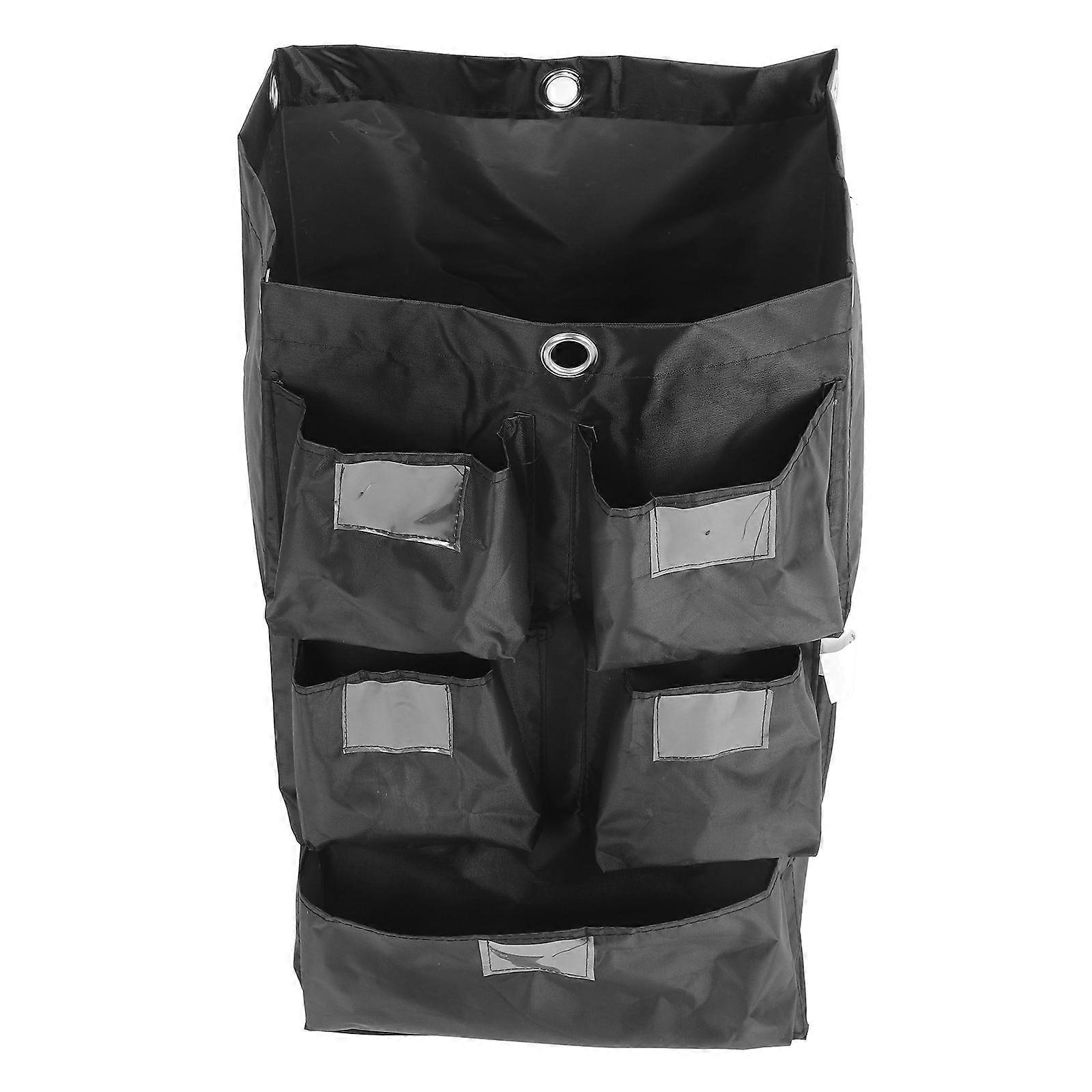 Janitorial Cart Bag Waterproof Housekeeping Cart Organizer with 5 Large Pockets